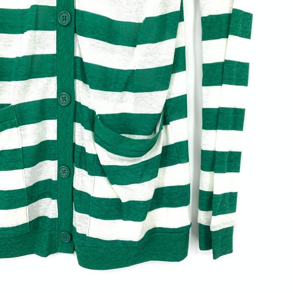 Harry Potter Slytherin Green White Striped V-Neck Cardigan Sweater Sz M NEW - Picture 4 of 6